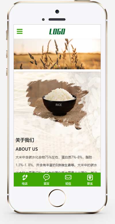 (自適應(yīng)手機(jī)端)糧食米業(yè)網(wǎng)站pbootcms模板 農(nóng)業(yè)產(chǎn)品網(wǎng)站源碼下載